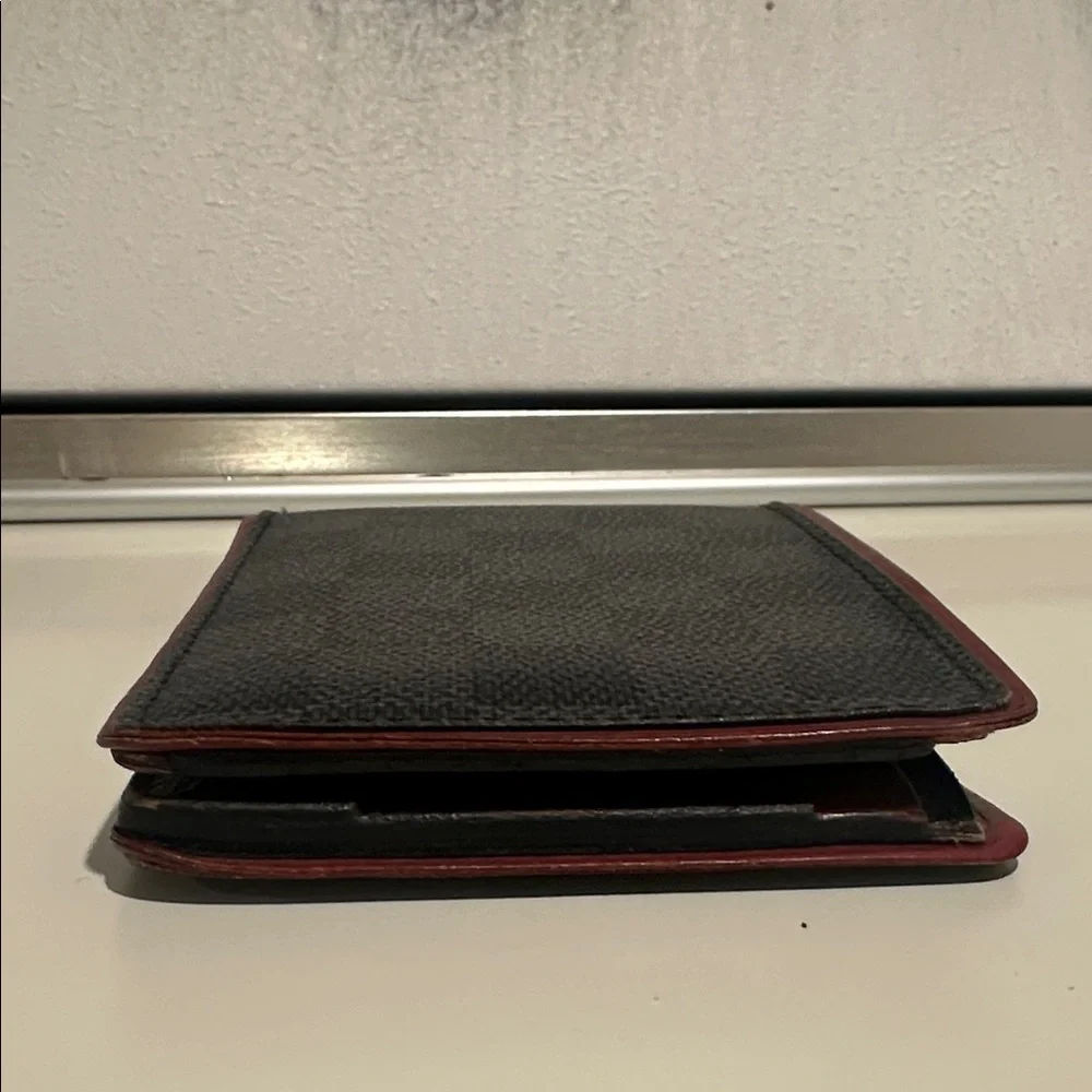 Louis Vuitton Black Damier Graphite Canvas wallet with Red Trim